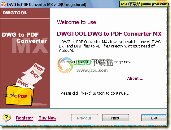 DWG转PDF格式_DWG to PDF Converter MX V4.0英文绿色特别版