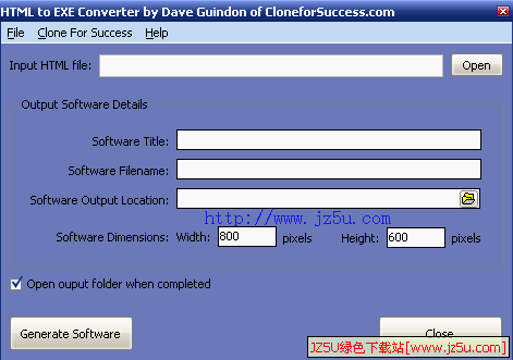 HTML to EXE Converter(将HTML转为EXE文件)v1.0英文绿色版