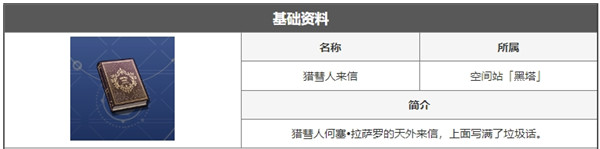 崩坏星穹铁道阅读物收集 猎彗人来信