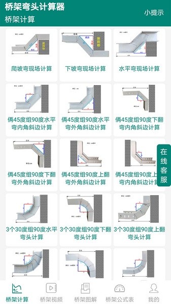 桥架弯头计算器