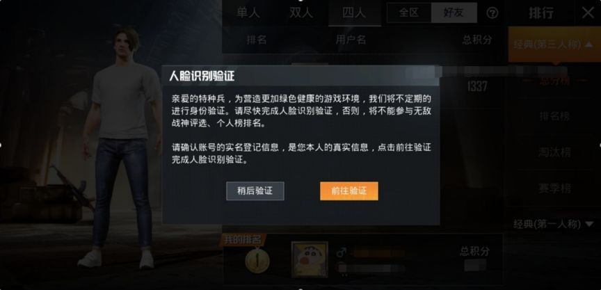 和平精英人脸安全机制截图