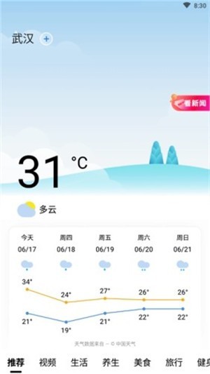 今日天气通截图