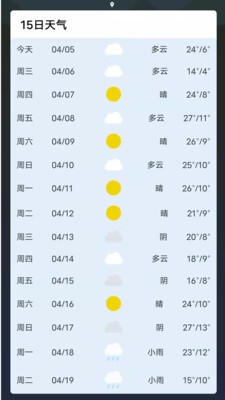 即时天气预报截图