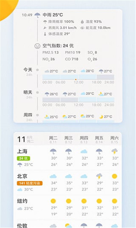 我的天气预报截图