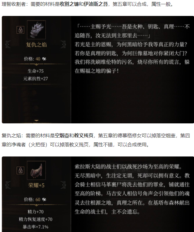 帕斯卡契约原版战利品图鉴 战利品属性及获得方式一览