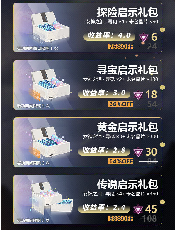 未定事件薄消失的黄金活动礼包一览 礼包氪金推荐