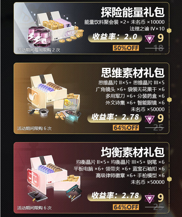 未定事件薄消失的黄金活动礼包一览 礼包氪金推荐