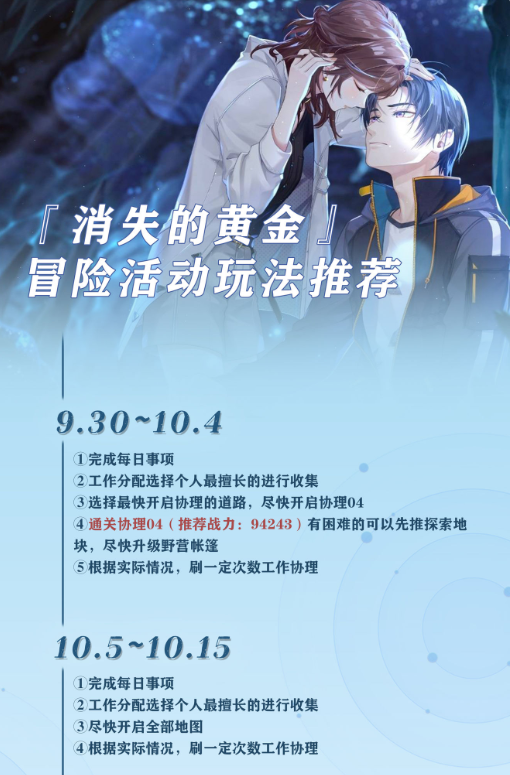未定事件薄消失的黄金冒险活动玩法推荐 活动规划攻略