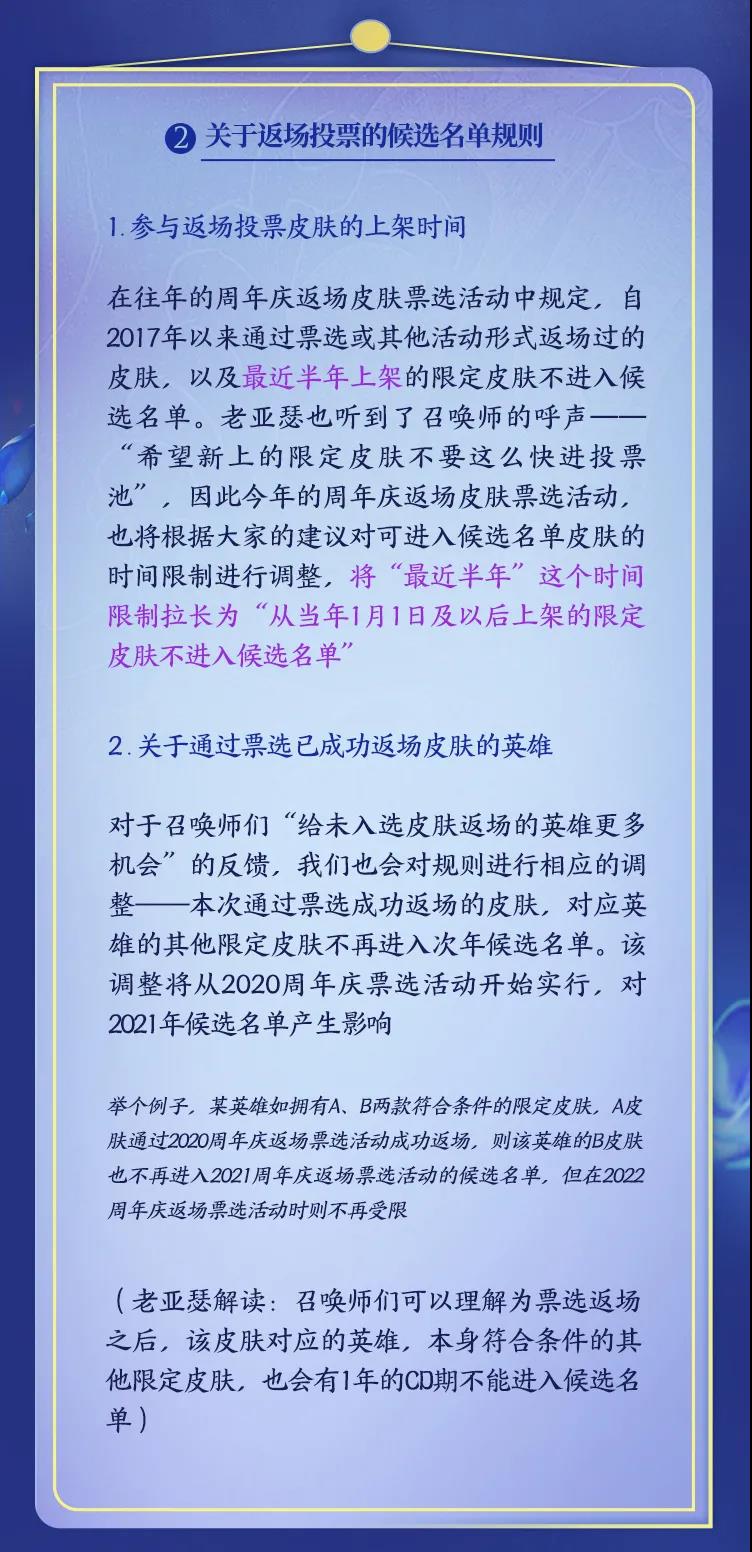 王者荣耀五周年限定皮肤返场票选规则 2020周年庆皮肤返场玩法详解