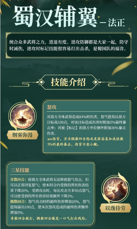 三国志幻想大陆法正技能怎么样 法正阵容搭配推荐