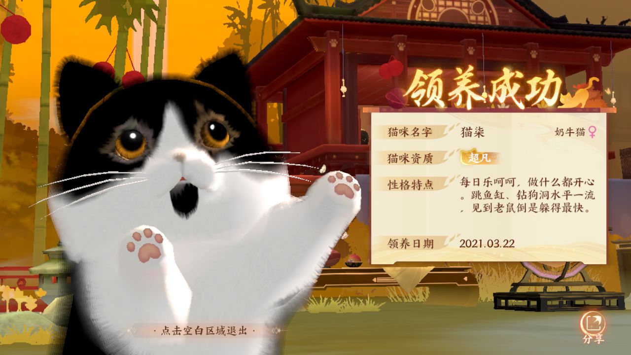 忘川风华录怎么选择领养奶牛猫 领养奶牛猫回答问题答案