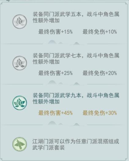 江湖悠悠全套武学作用介绍 收集全套武学有什么用