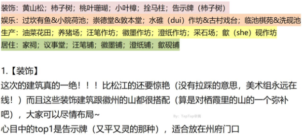 江南百景图徽州府新增建筑一览 徽州府新增建筑属性效果详解