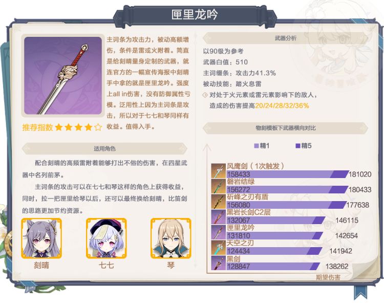 原神2.1武器up池强度分析及抽取建议