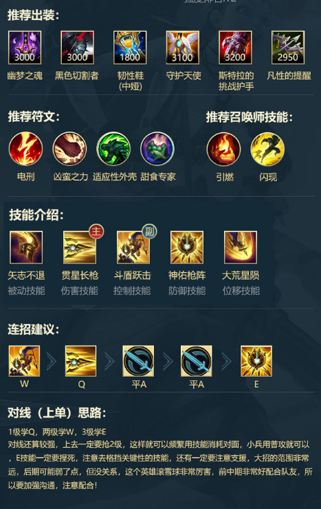 LOL手游全上单英雄符文出装和连招推荐
