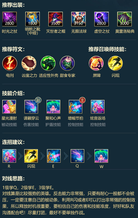LOL手游中单英雄符文出装和连招推荐