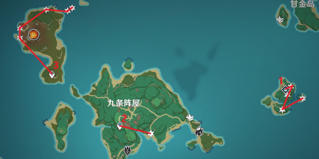 原神2.2版本100点位圣遗物高效拾取位置一览