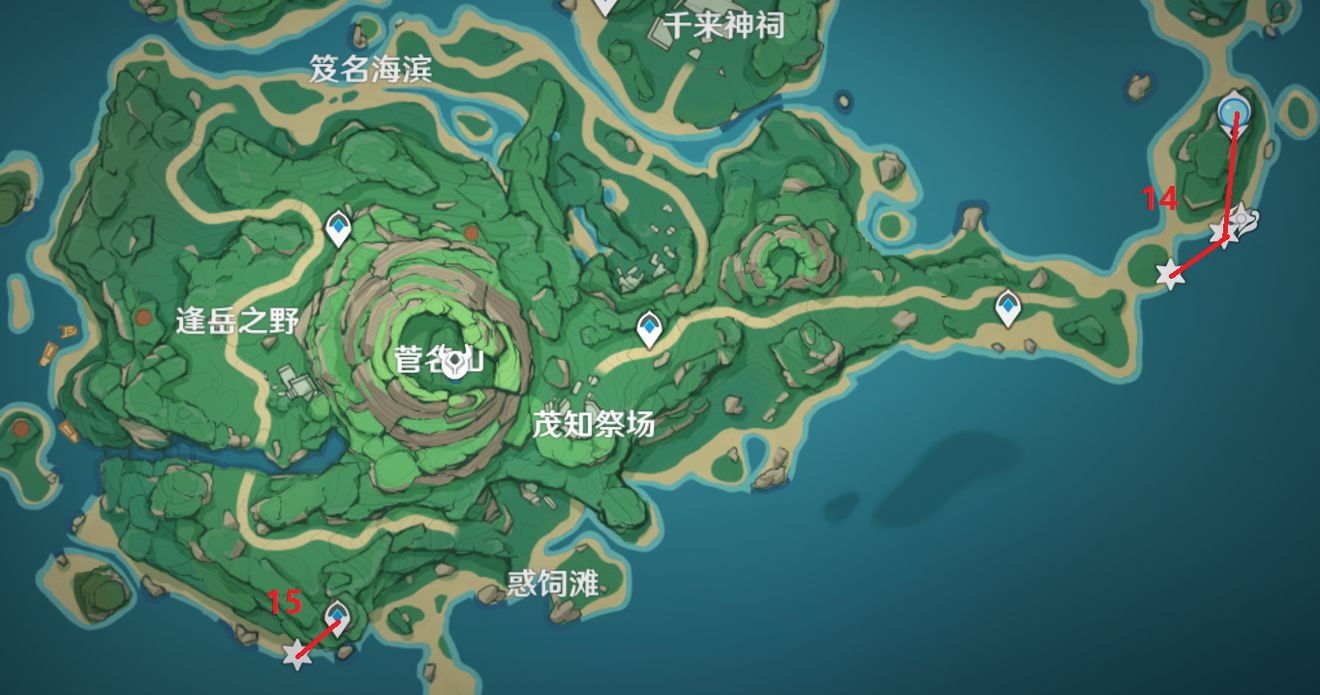 原神2.2版本100点位圣遗物高效拾取位置一览