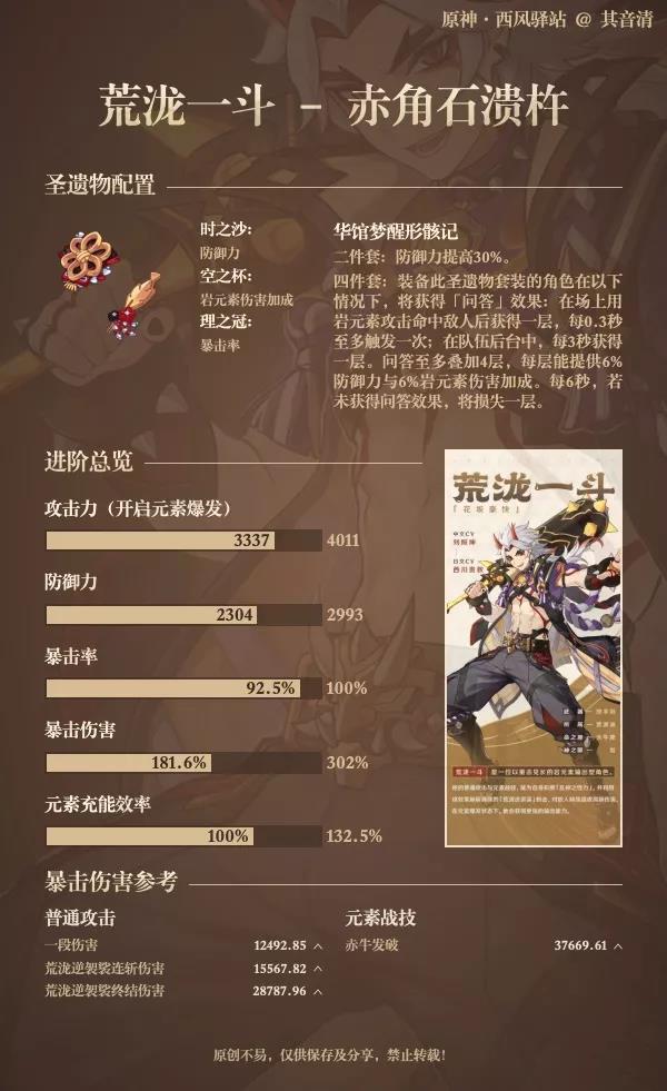 原神2.3版本荒泷一斗武器搭配推荐