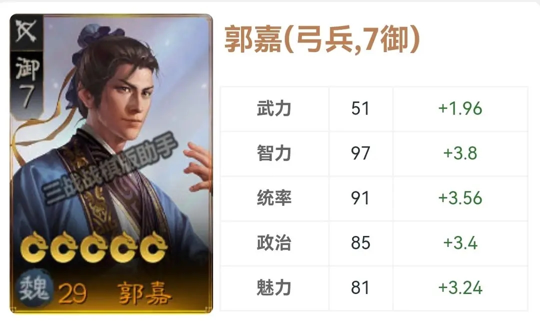 三国志战棋版郭嘉武将强度攻略