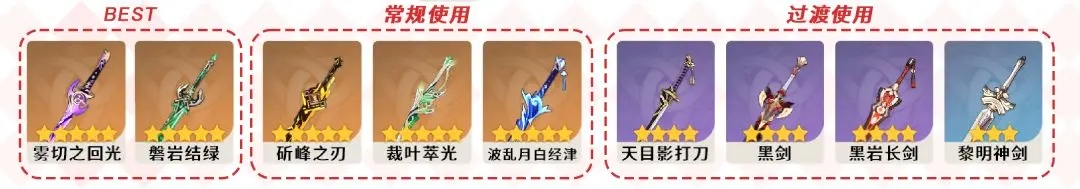 原神神里绫华武器选择