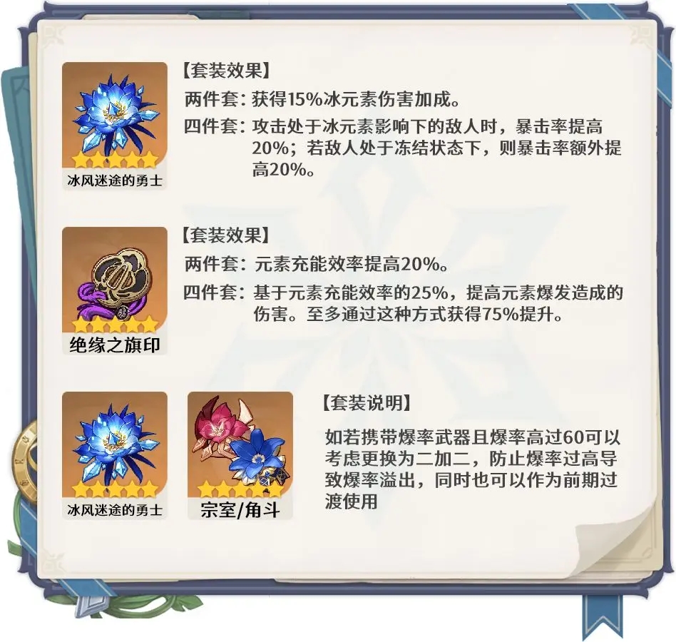 原神神里绫华圣遗物选择解析
