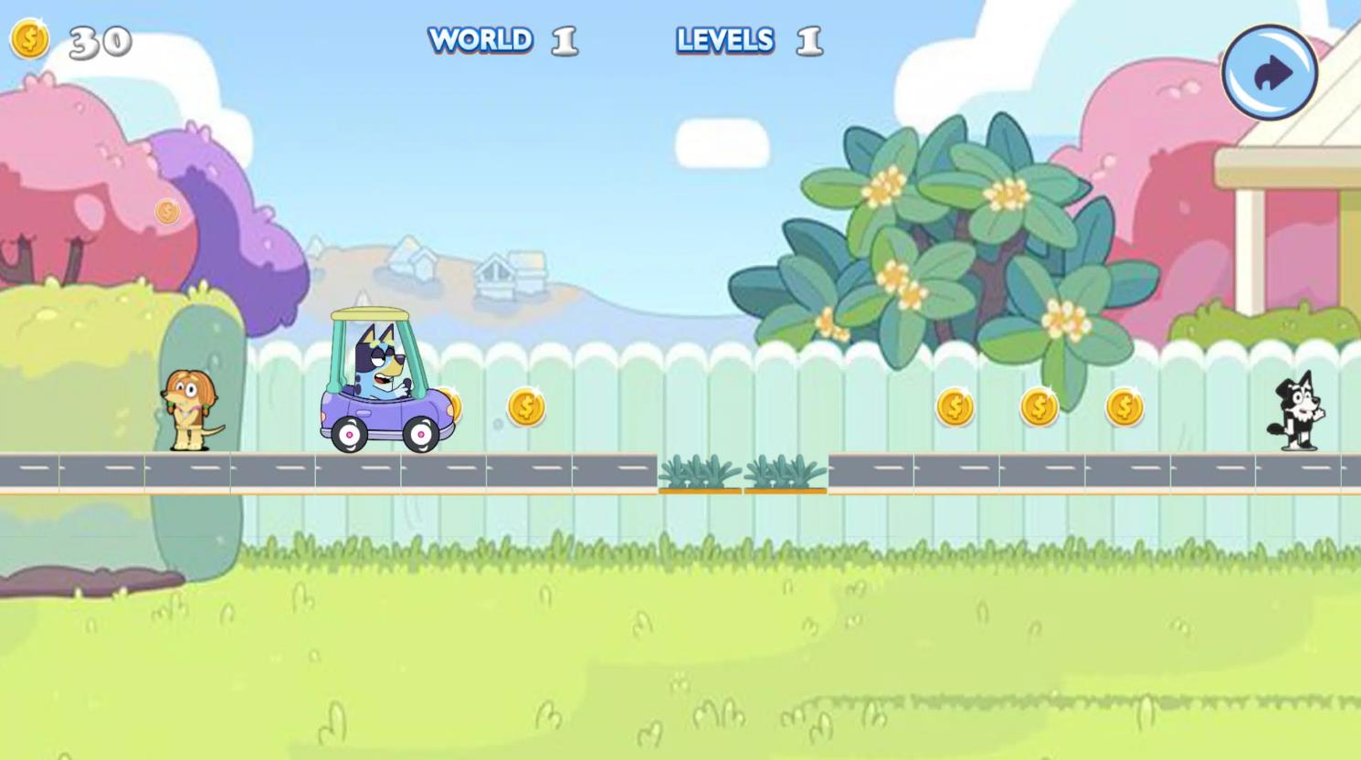 Bluey Driving a Car