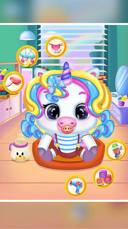 Newborn unicorn care game