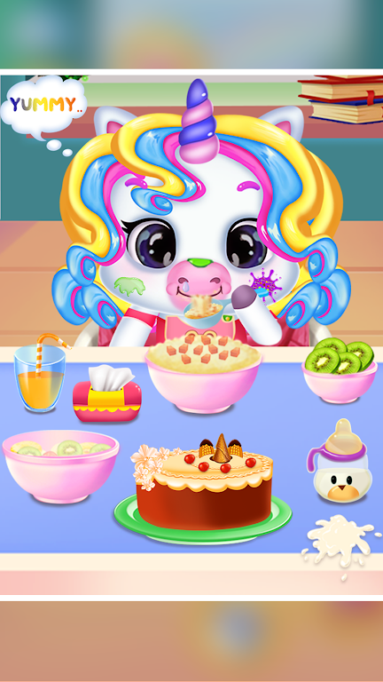 Newborn unicorn care game