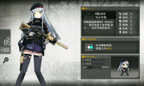 少女前线hk416值得练吗 少女前线hk416攻略大全