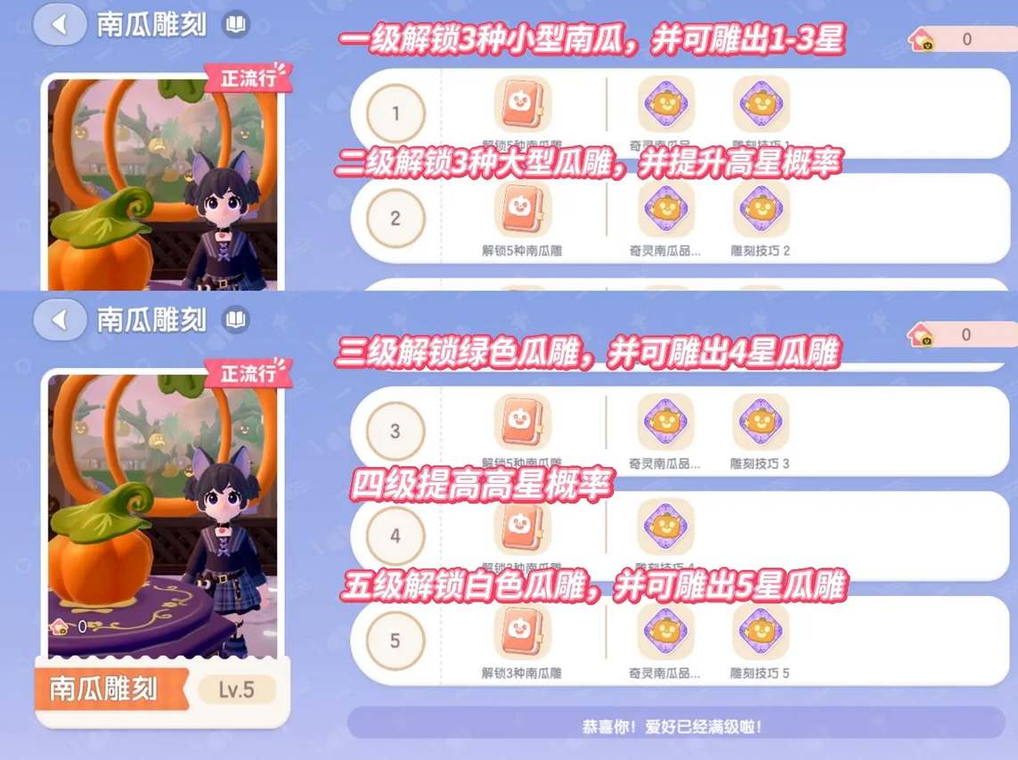 心动小镇南瓜雕刻图鉴全收集攻略