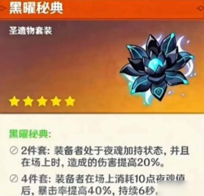 原神黑耀秘典圣遗物套装效果一览