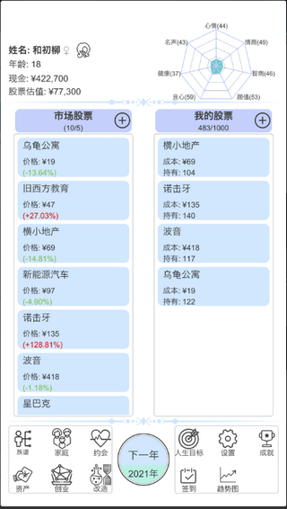 模拟炒股人生