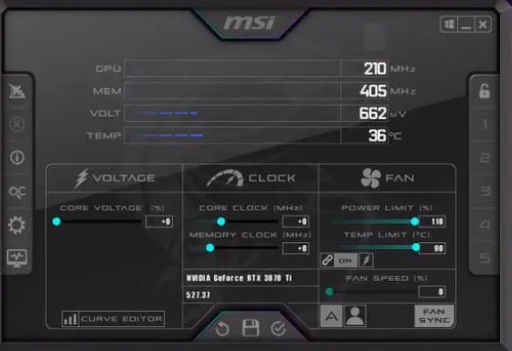 msi afterburner风扇曲线详细介绍