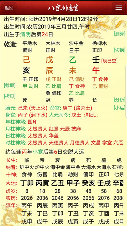 八字排盘宝手机版截图4