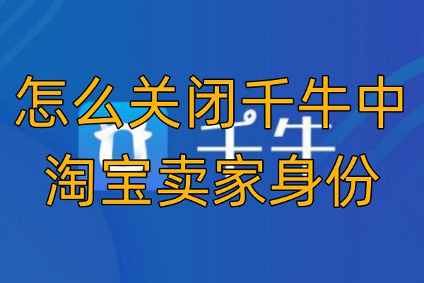 怎么关闭千牛中淘宝卖家身份