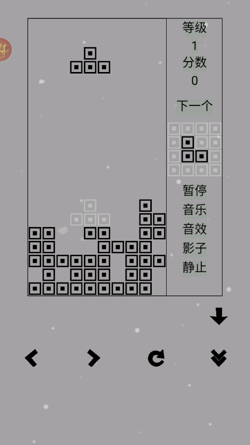 俄罗斯方块黑白版截图2