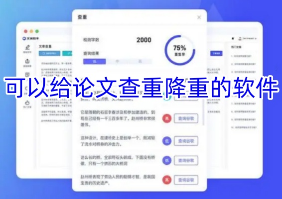 可以给论文查重降重的软件