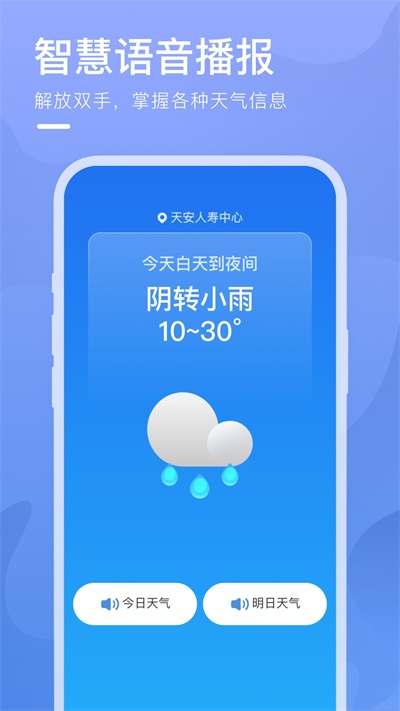 细雨天气预报截图