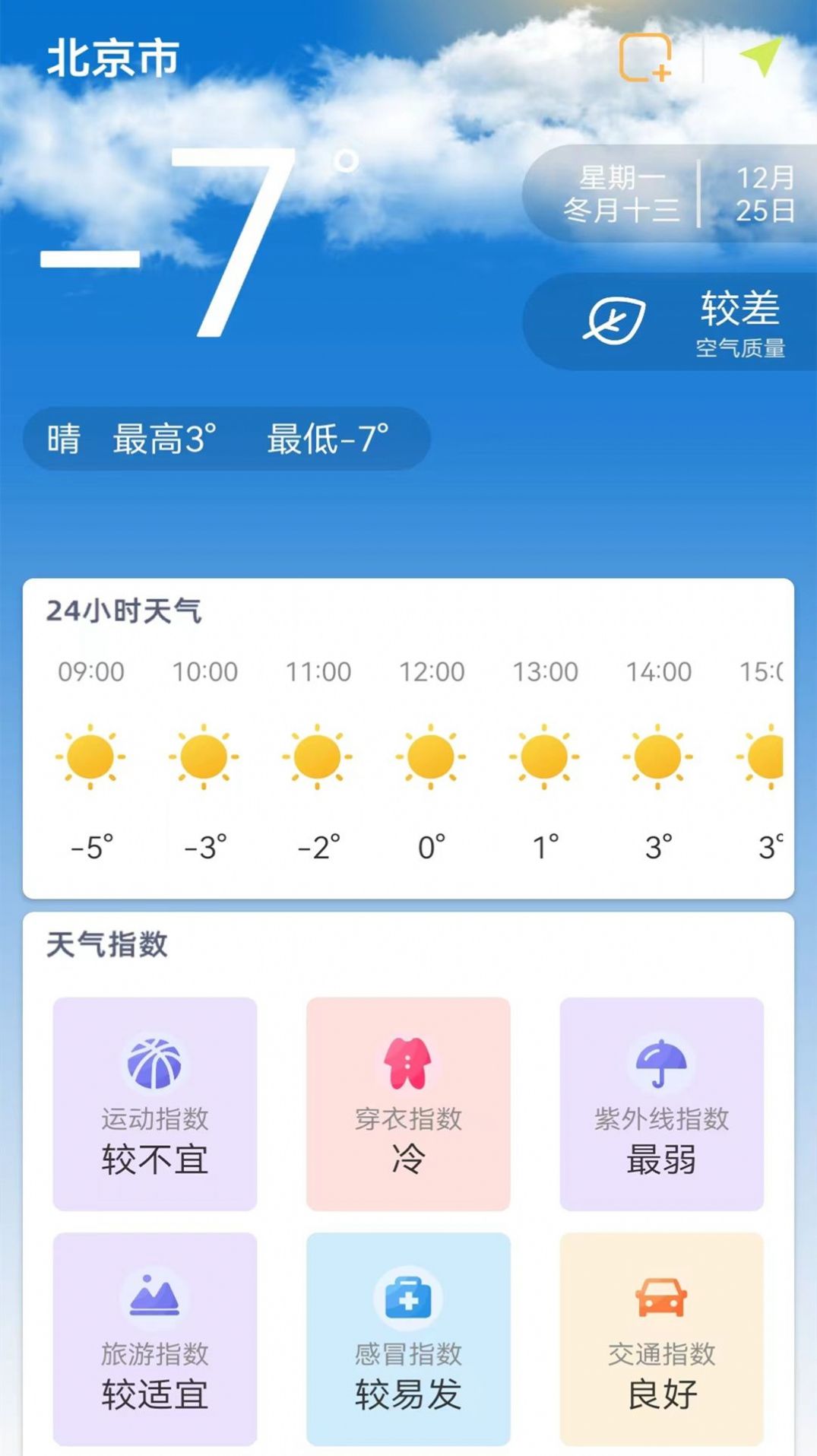 24小时天气预报截图