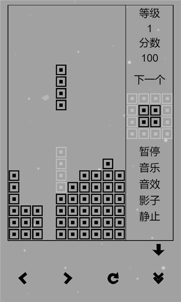 怀旧俄罗斯方块黑白版截图