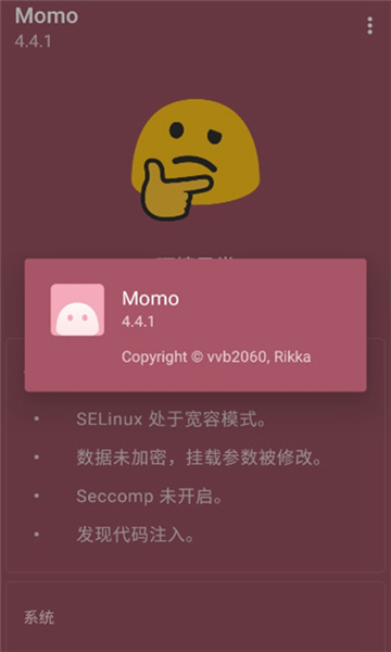 momo环境检测截图