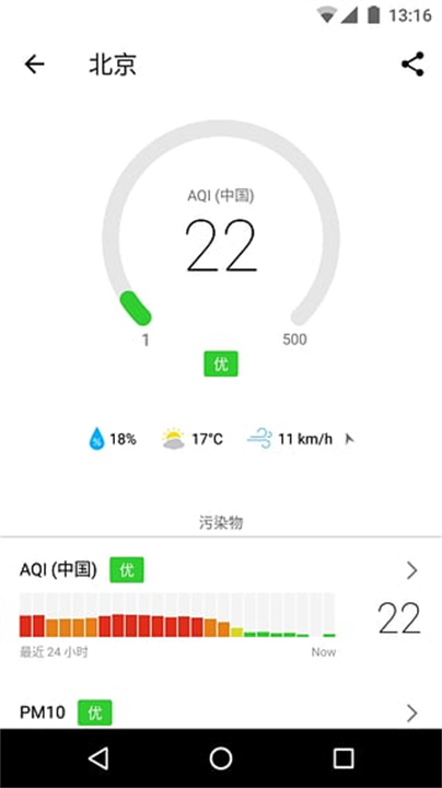 下载在意空气天气预报软件截图