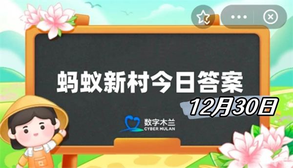 蚂蚁新村12月30日答案2024-以下哪种职业有当代镖师之称