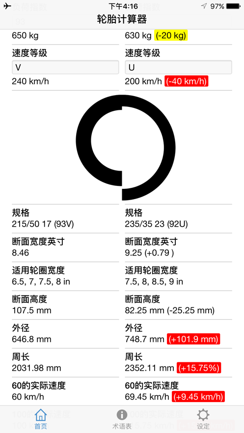 轮胎计算器app安卓截图1