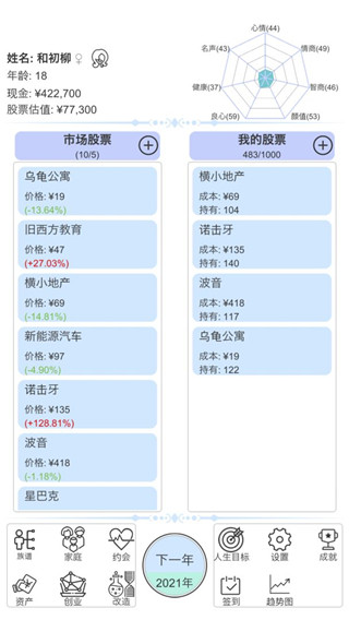 模拟炒股人生内置修改器版