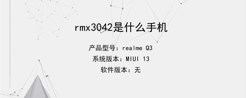 rmx3042是什么手机