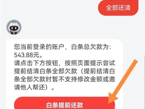 京东白条一次性还清分期教程