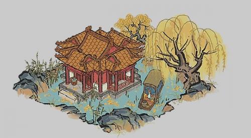 江南百景图水中亭获取方法